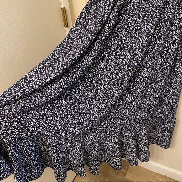 Keluummi micro Floral Maxi Wrap Dress Empire Waist flutter ruffle v neck plus 24 - Picture 8 of 14